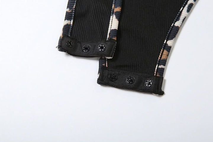 Leopard print u neck 2 piece cami short pant set  | Festival Outfits Women