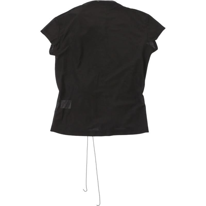 High neck short sleeve flower applique button top  | Festival Outfits Women