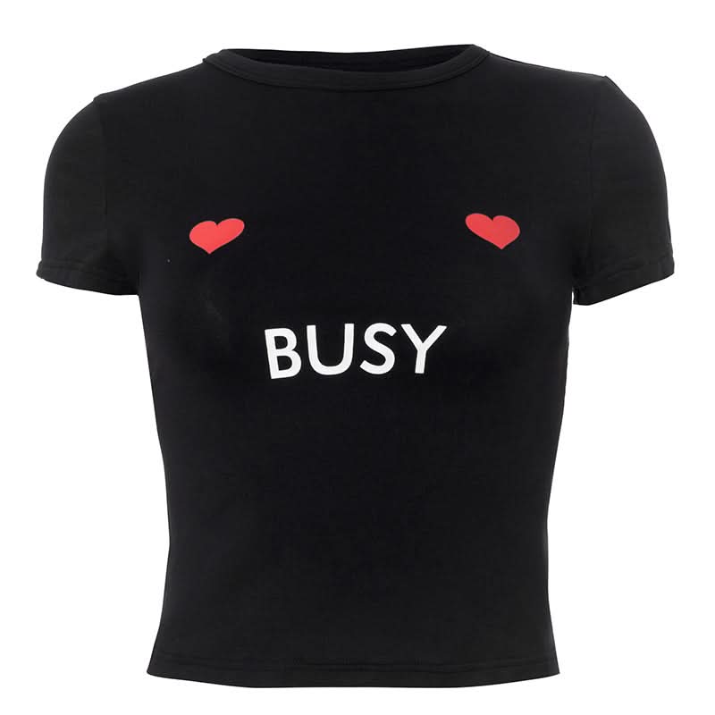 Short sleeve letter pattern top  | Festival Outfits Women