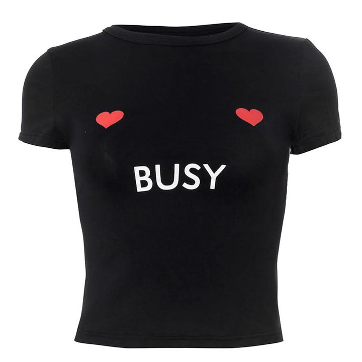 Short sleeve letter pattern top  | Festival Outfits Women
