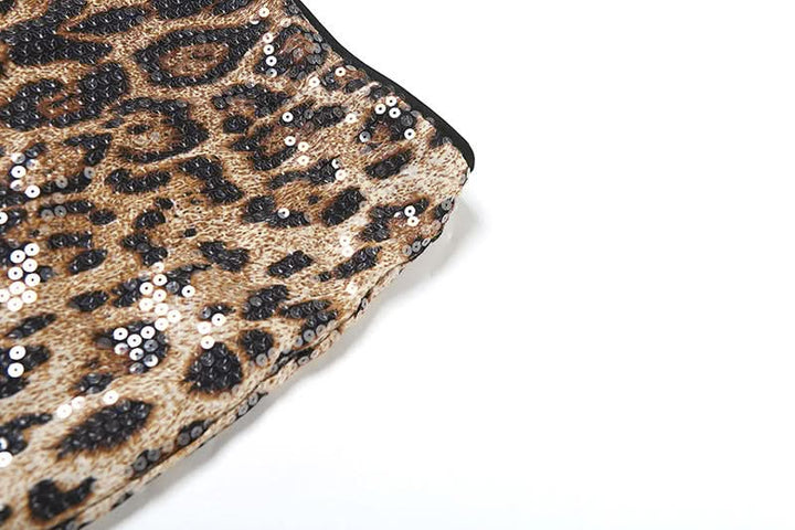 Leopard print glitter contrast maxi skirt  | Festival Outfits Women