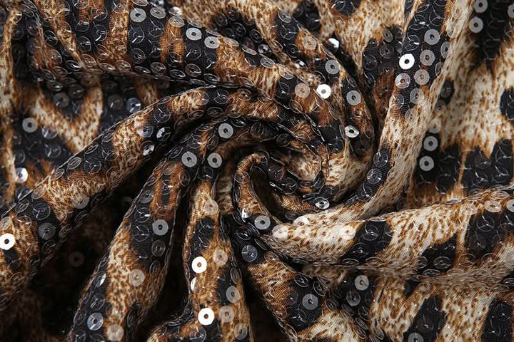 Leopard print glitter contrast maxi skirt  | Festival Outfits Women