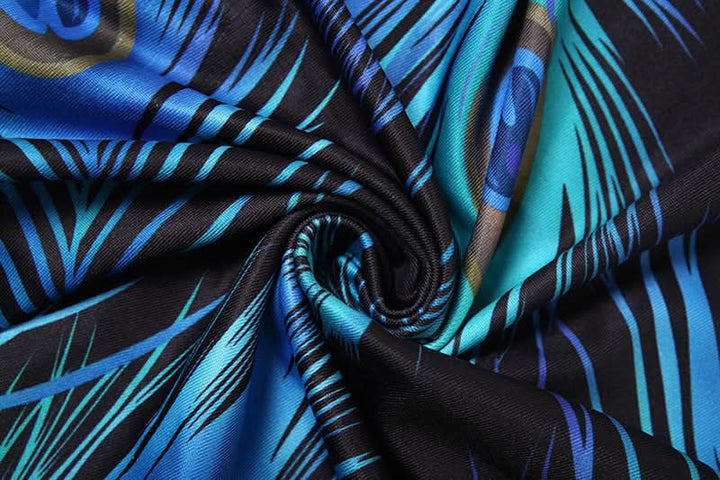 Backless feather print contrast tube mini dress  | Festival Outfits Women