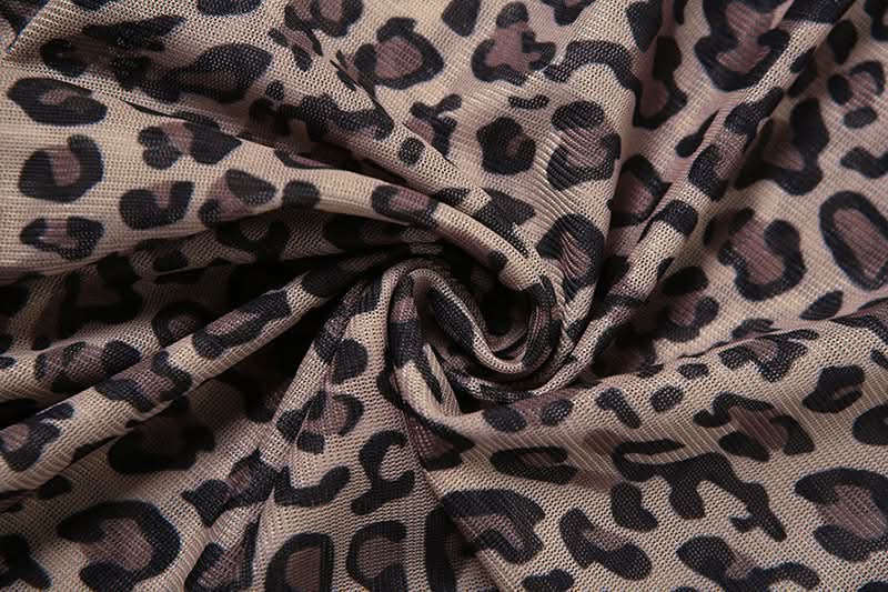 Hollow out zip-up leopard print crewneck jumpsuit  | Festival Outfits Women