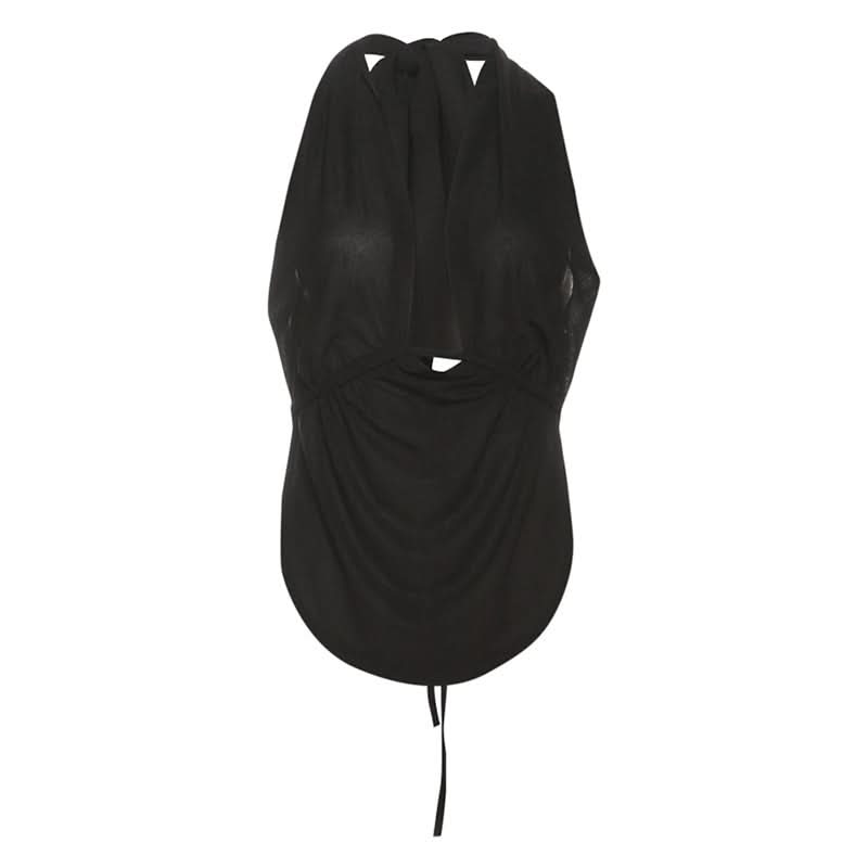 Ruched square neck backless self tie cami top  | Festival Outfits Women