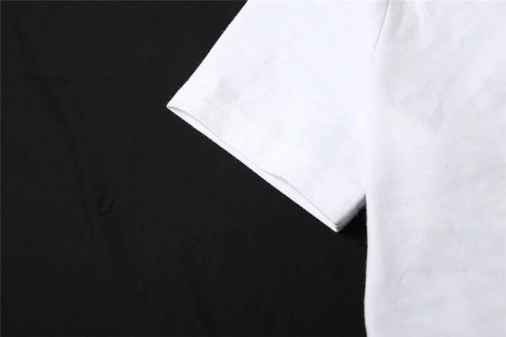 Short sleeve one shoulder letter pattern top  | Festival Outfits Women