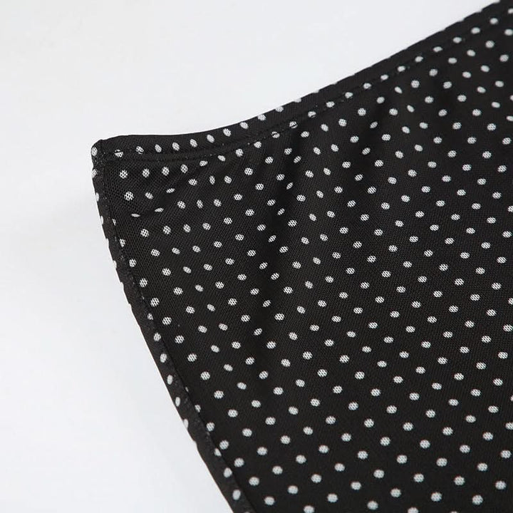 Polka dot ruffle mesh maxi skirt  | Festival Outfits Women