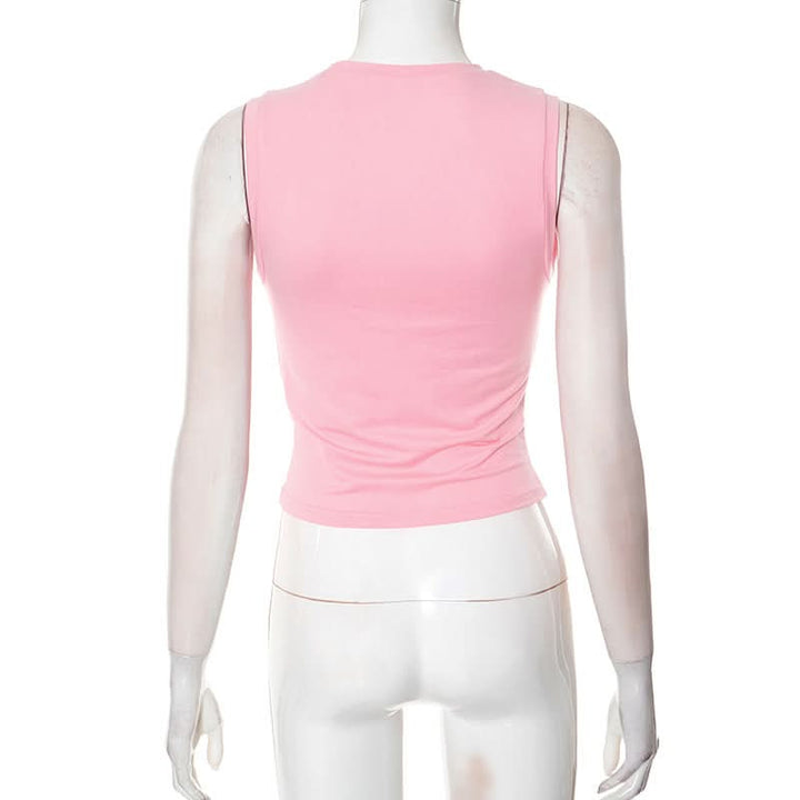 Crewneck ruched heart hollow out irregular cut out top  | Festival Outfits Women