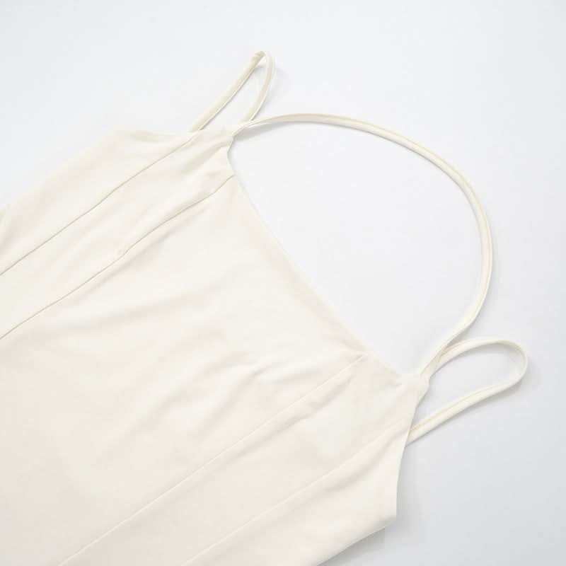 Square neck halter backless solid cami top  | Festival Outfits Women