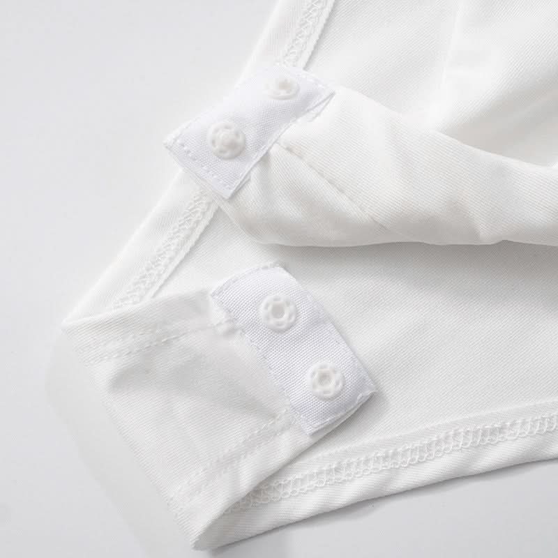 Hoodie short sleeve button deep v neck bodysuit  | Festival Outfits Women-final-sale