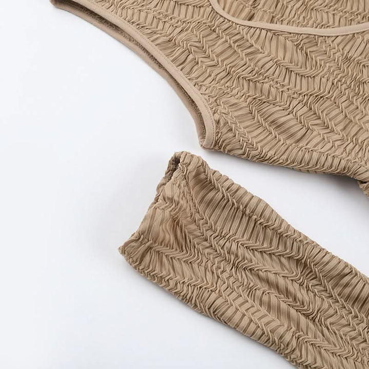 Irregular hollow out ruched gloves cut out mini dress  | Festival Outfits Women