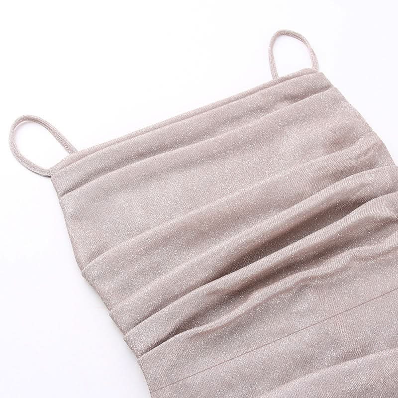 Ruched square neck backless cami midi dress  | Festival Outfits Women