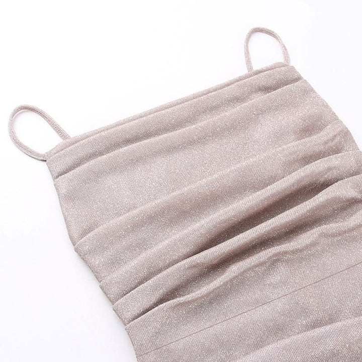 Ruched square neck backless cami midi dress  | Festival Outfits Women