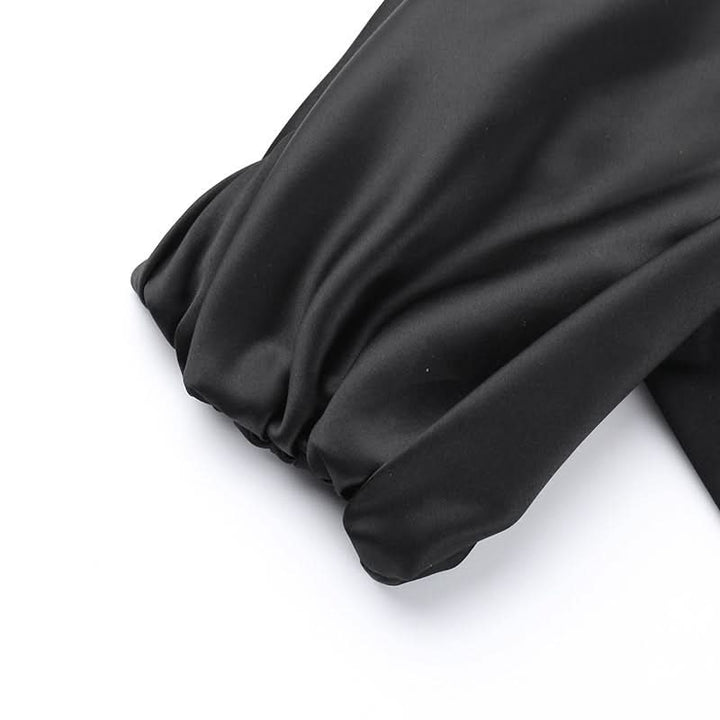 One shoulder ruched irregular satin maxi dress  | Festival Outfits Women