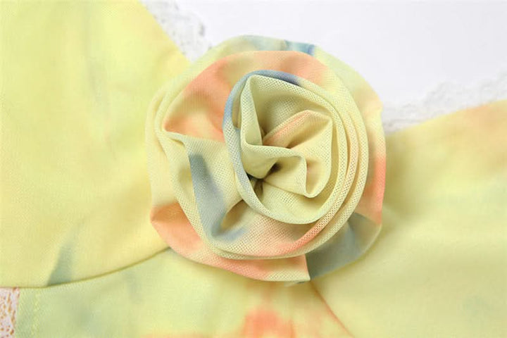 Flower applique contrast lace hem cami maxi dress  | Festival Outfits Women