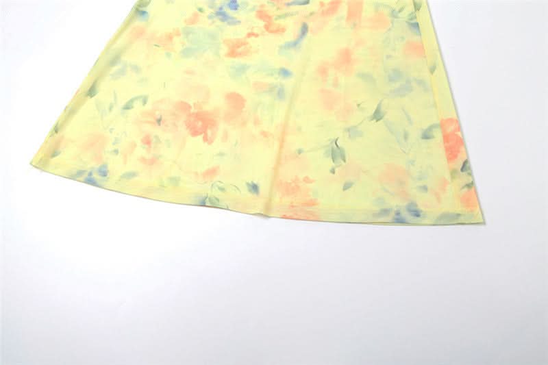 Flower applique contrast lace hem cami maxi dress  | Festival Outfits Women