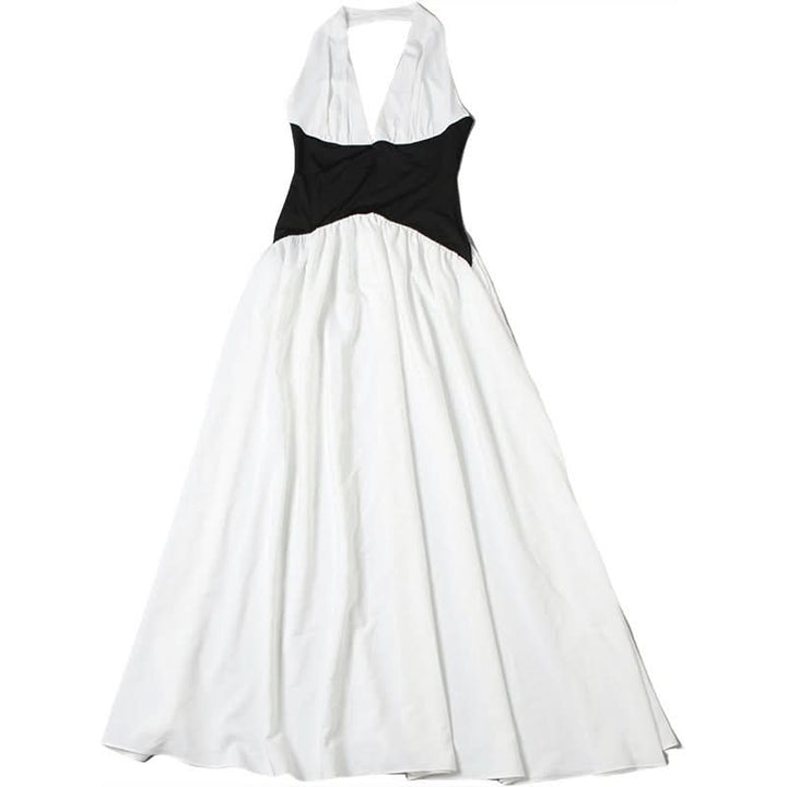 Halter v neck backless ruched maxi dress  | Festival Outfits Women