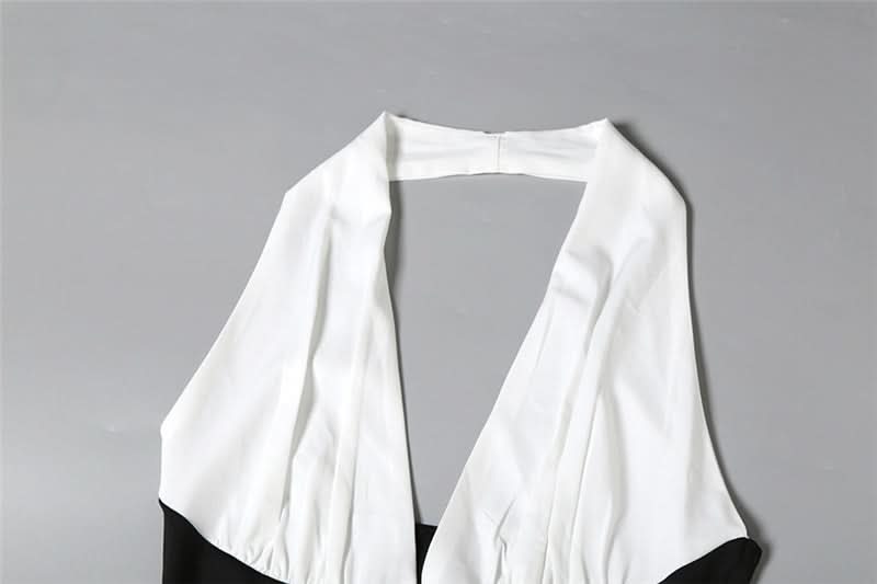 Halter v neck backless ruched maxi dress  | Festival Outfits Women