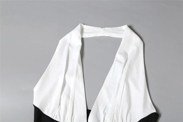 Halter v neck backless ruched maxi dress  | Festival Outfits Women