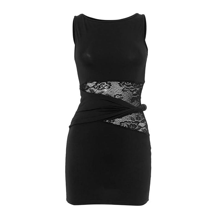Lace patchwork sleeveless mini dress  | Festival Outfits Women