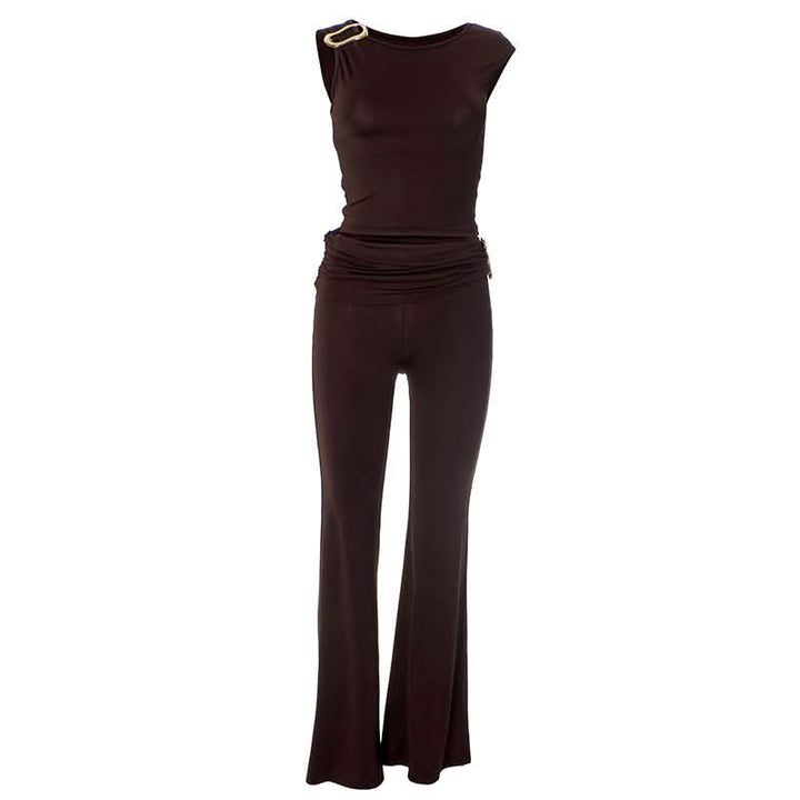 Ruched metal chain pant set  | Festival Outfits Women