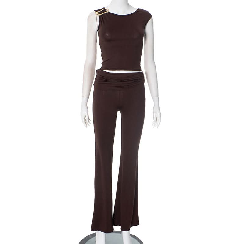 Ruched metal chain pant set  | Festival Outfits Women