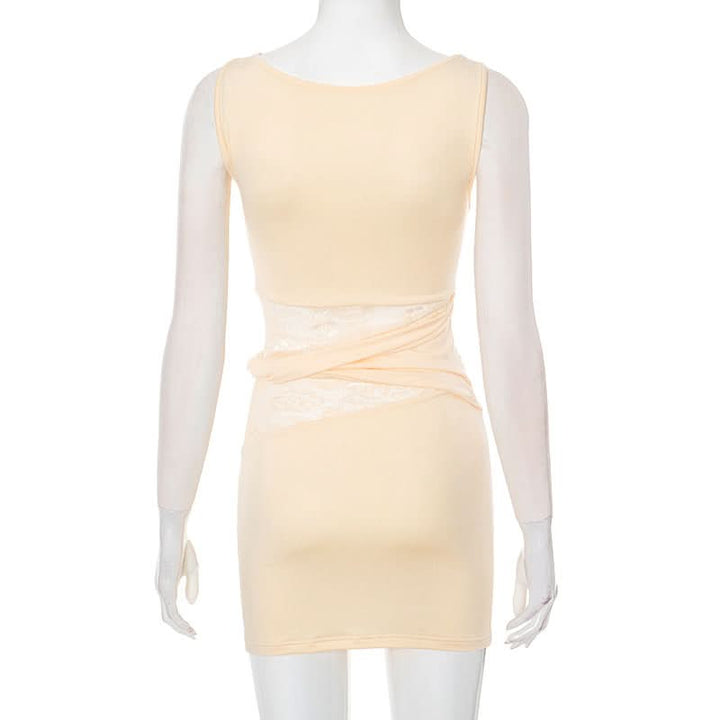 Lace patchwork sleeveless mini dress  | Festival Outfits Women