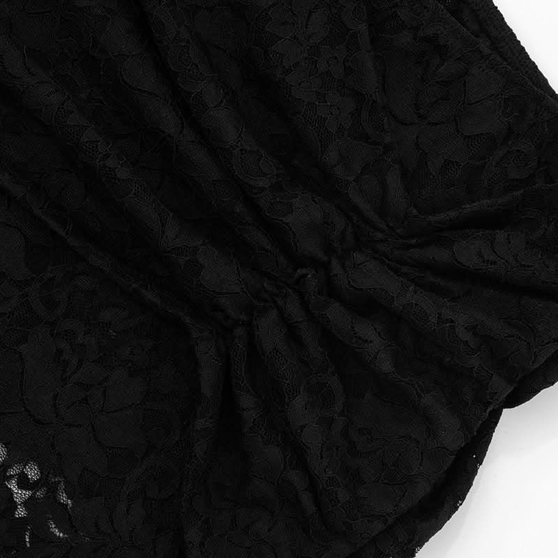 V neck lace knotted cross back pant set  | Festival Outfits Women