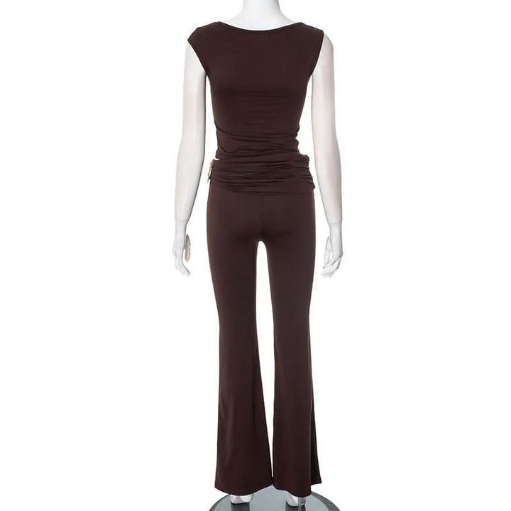 Ruched metal chain pant set  | Festival Outfits Women