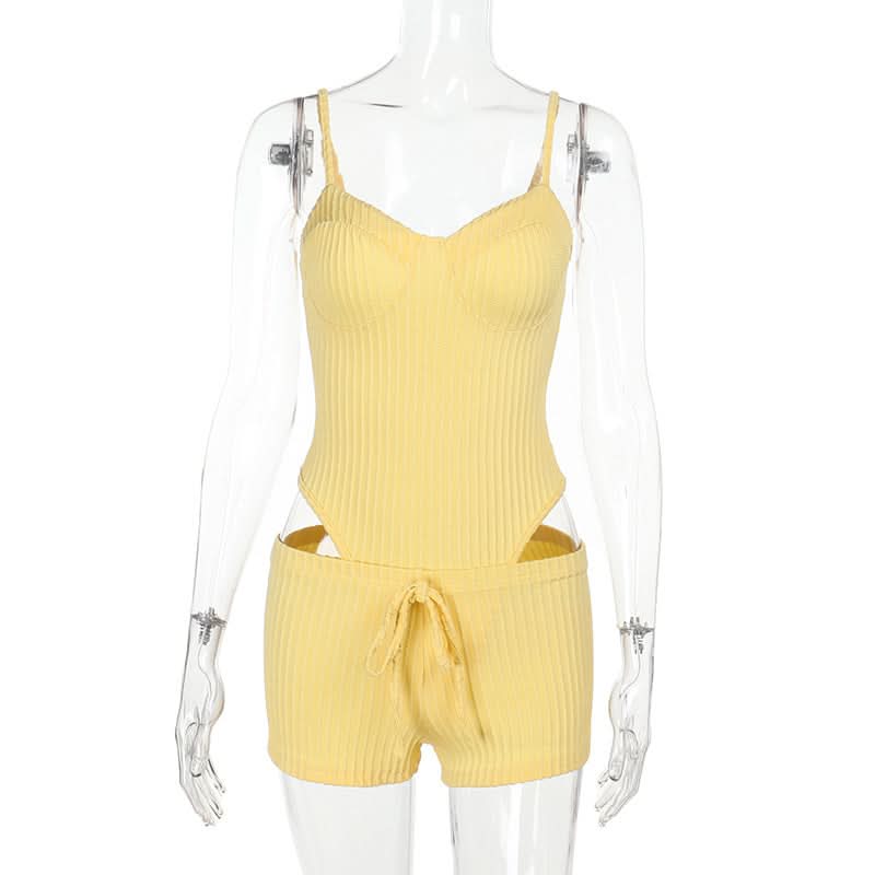 Textured self tie cami short pant set  | Festival Outfits Women