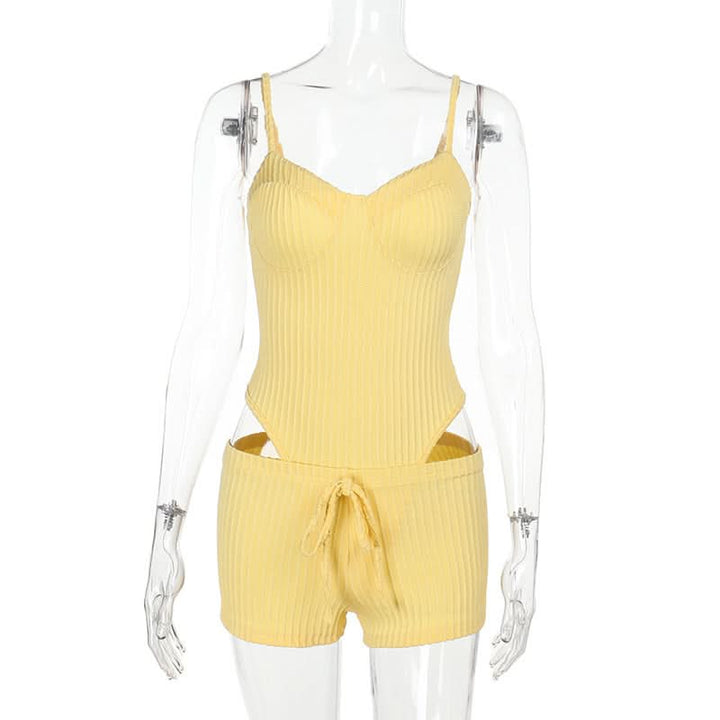 Textured self tie cami short pant set  | Festival Outfits Women