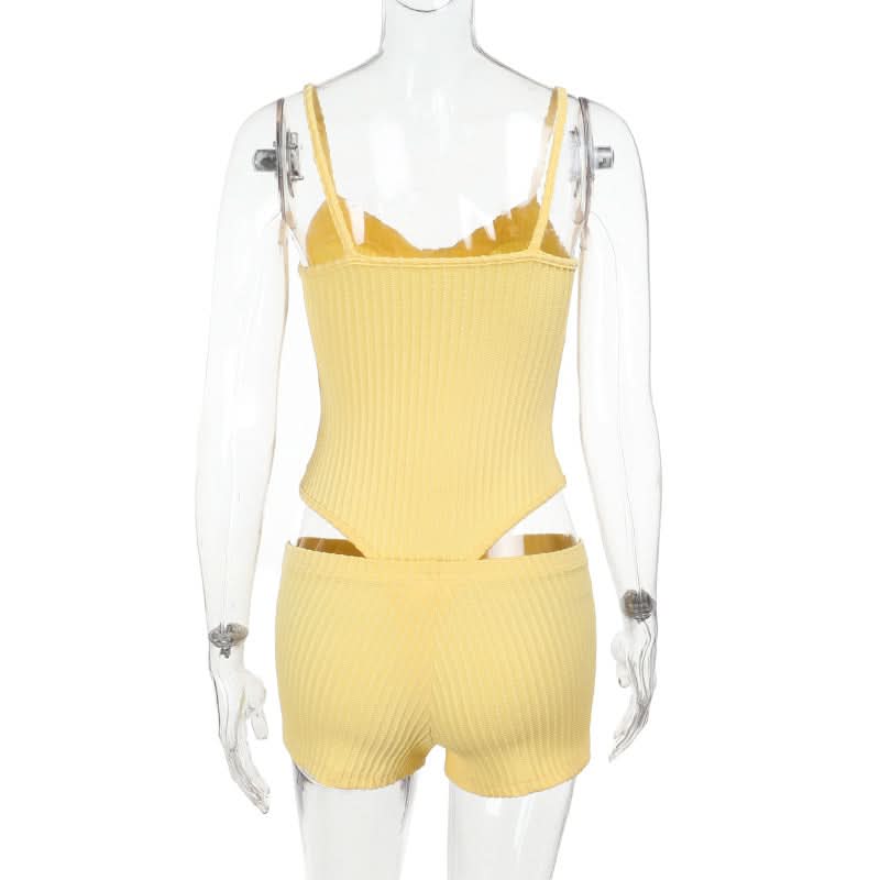 Textured self tie cami short pant set  | Festival Outfits Women