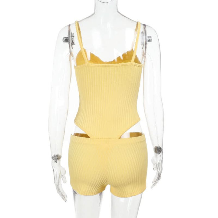 Textured self tie cami short pant set  | Festival Outfits Women