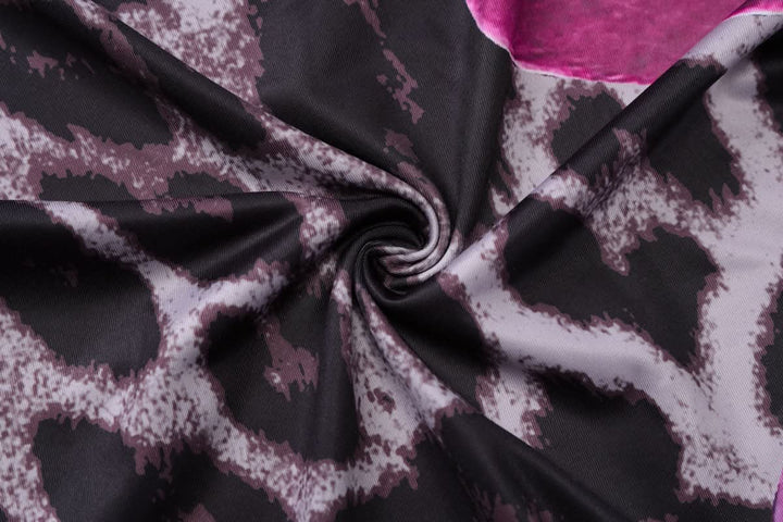 One shoulder flower leopard print maxi skirt set  | Festival Outfits Women