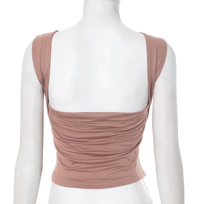 Square neck solid 2-way top  | Festival Outfits Women