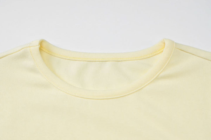 Short sleeve crewneck letter print top  | Festival Outfits Women