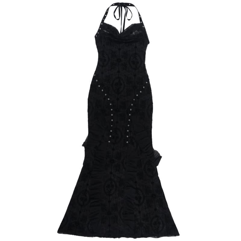 Halter self tie cowl neck print solid maxi dress  | Festival Outfits Women