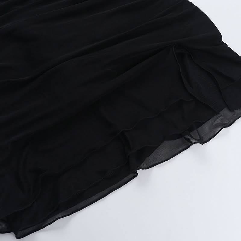 Halter self tie deep v neck slit ruched mini dress  | Festival Outfits Women