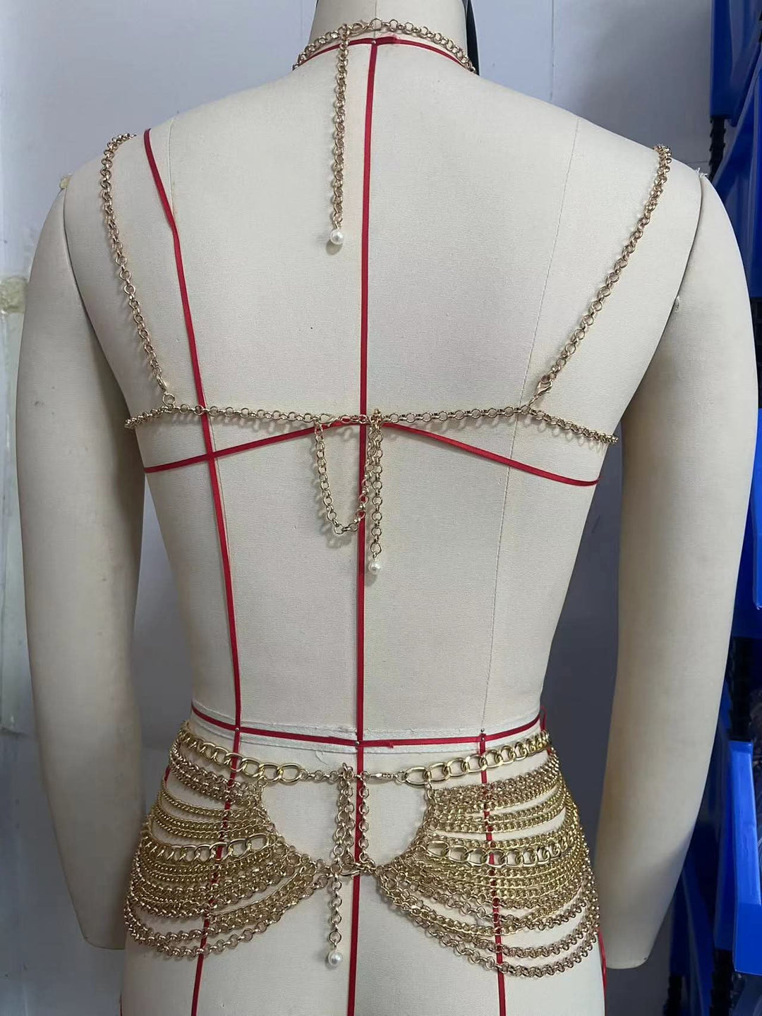 Metal chain beaded halter cami top  | Festival Outfits Women-final-sale