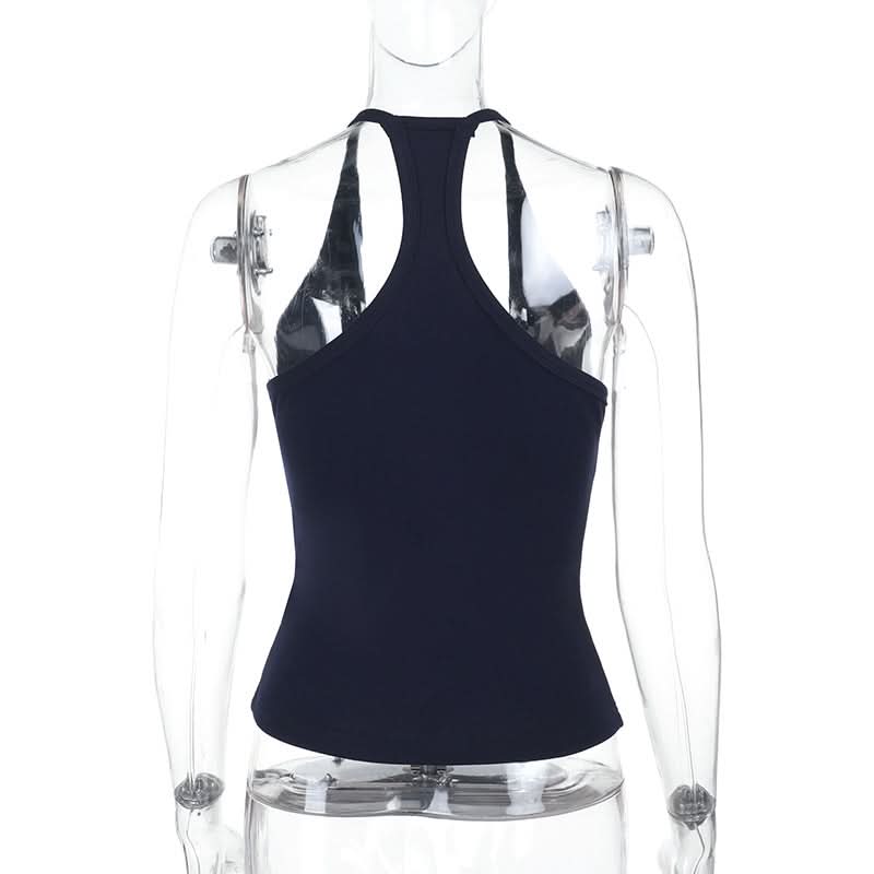 Hollow out v neck solid tank cut out top  | Festival Outfits Women