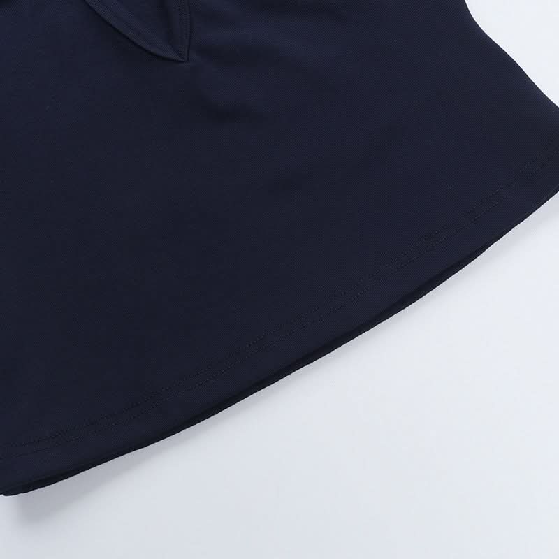 Hollow out v neck solid tank cut out top  | Festival Outfits Women