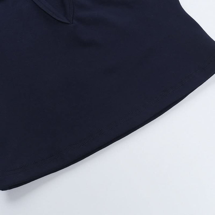 Hollow out v neck solid tank cut out top  | Festival Outfits Women