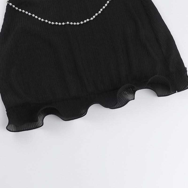 Beaded self tie halter ruffle mini skirt set  | Festival Outfits Women