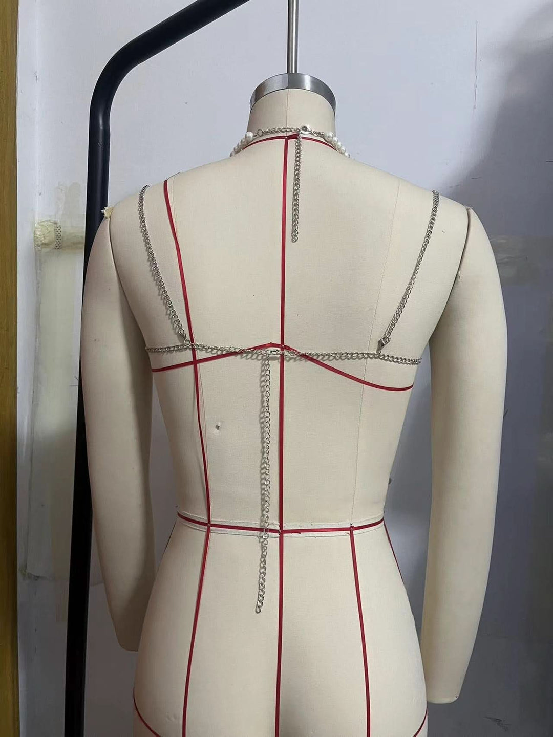 Metal chain beaded halter backless top  | Festival Outfits Women