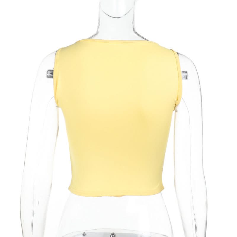 Ruffle v neck corset solid tank top  | Festival Outfits Women