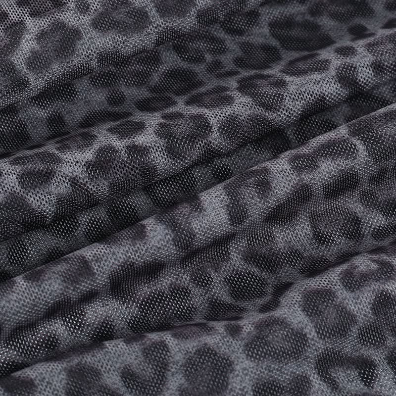 Leopard print ruched u neck mesh cami top  | Festival Outfits Women  | Cheetah Print Top