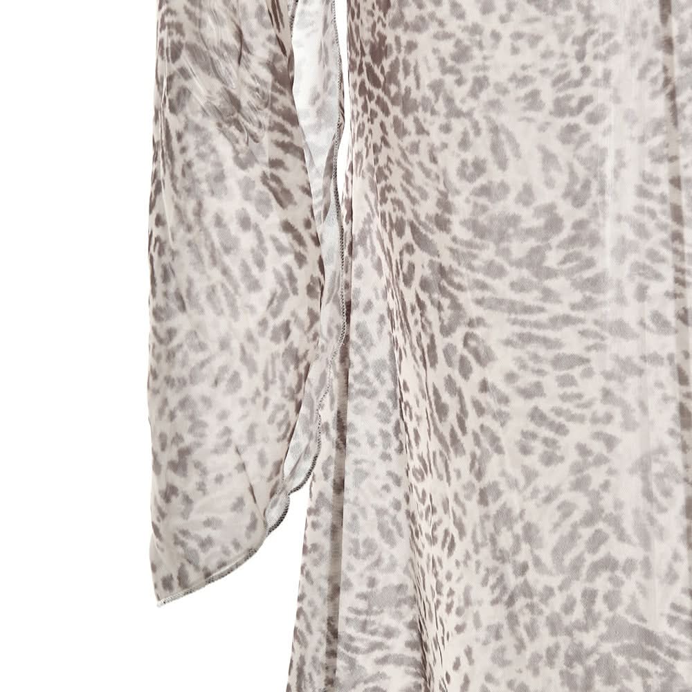 Leopard print long sleeve one shoulder chiffon maxi dress  | Festival Outfits Women