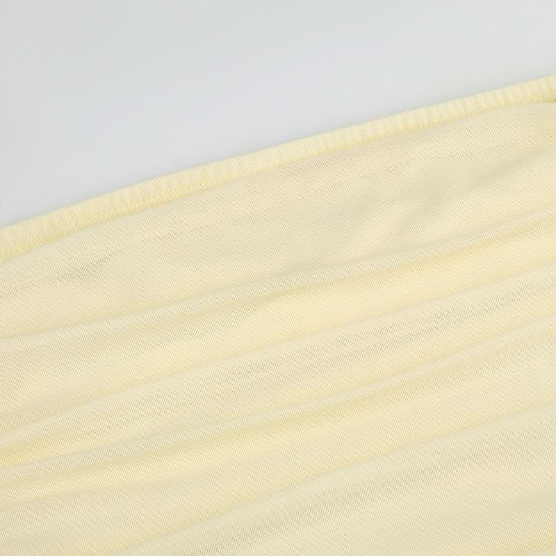 Ruched mesh backless solid tube maxi dress  | Festival Outfits Women-final-sale