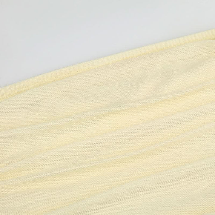 Ruched mesh backless solid tube maxi dress  | Festival Outfits Women-final-sale