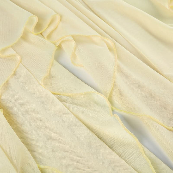 Ruched mesh backless solid tube maxi dress  | Festival Outfits Women-final-sale